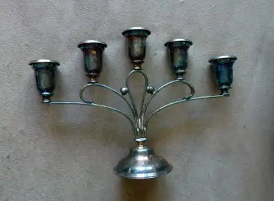 Vintage Silver Plated Candle Holder, View more