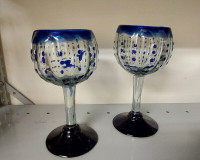 Goblets (2) Hand Blown from Mexico