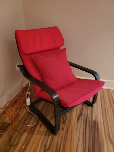 Fauteuil Poäng IKEA Rouge Noir / Red Black Armchair, View more