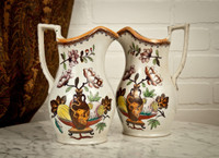 Antique Pair of Bell and Co. Chinoiserie Pitchers – Scotland