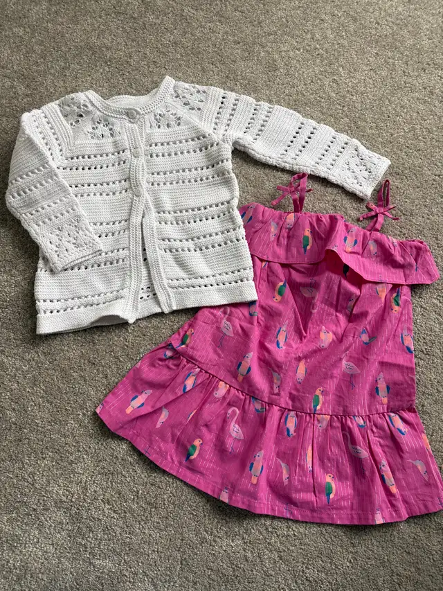 Baby Girl's Cardigan and Dress Set 2T in Clothing - 2T in Calgary - Image 2