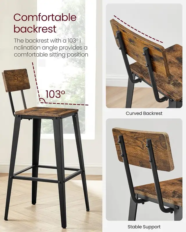 Bar Stool, Bar Height Stool, Tall Bar Stools with Back in Chairs & Recliners in Markham / York Region - Image 6