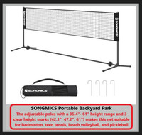 NEW SONGMICS Portable Badminton Volleyball Tennis Pickleball Net
