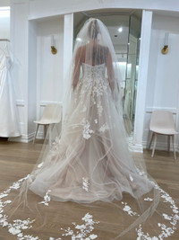 Wedding dress with matching veil by beloved size 10