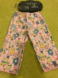 Girls Pink Floral abstract yoga stretch pants - 18 mth