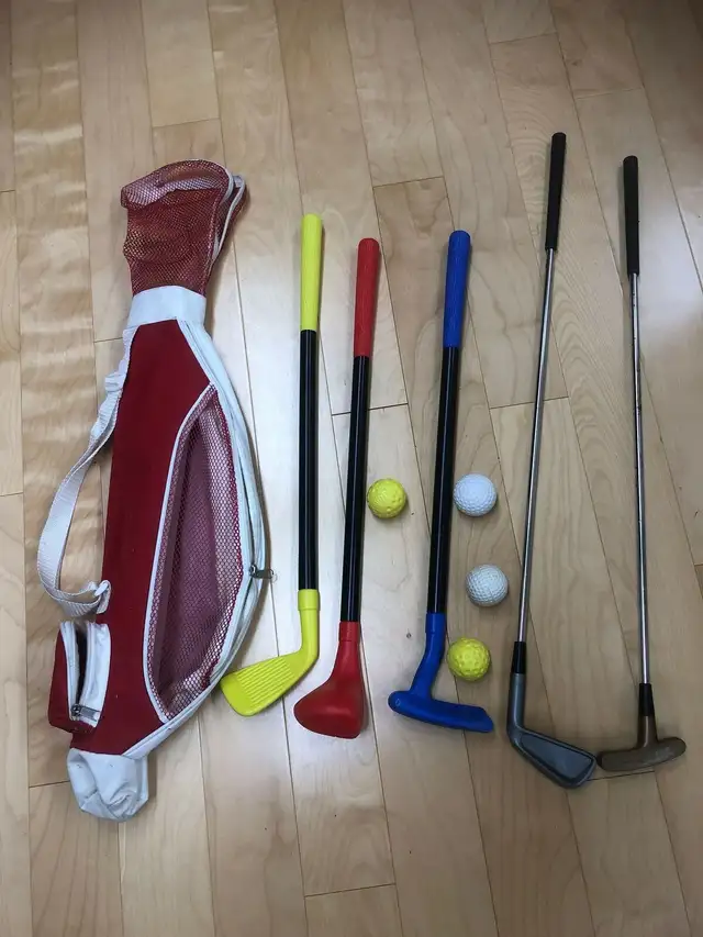 Golf Bag, Clubs, and Balls