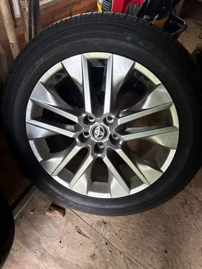 I'm selling a set of Toyota rims with all-season tires, size 235/55R19 101V. These rims and tires we...