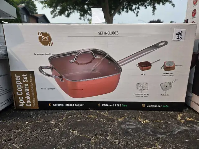 4 Piece Copper Cookware Set