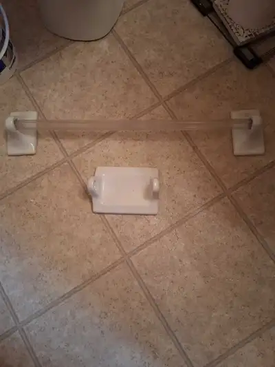 Towel rack and toilet paper holder, View more