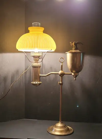 Antique Bradley & Hubbard Brass Student Study Desk Lamp, View more