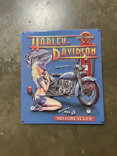 Harley Davidson tin sign, View more
