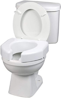 Maddak SP Basic Open Front Elevated Toilet Seat, 3 inches