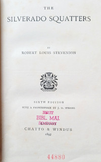 Robert Louis Stevenson -  - Silverado Squatters 1897 edition