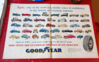 VINTAGE 1950 GOODYEAR TIRES AD - CLASSIC AMERICAN CAR AUTOS