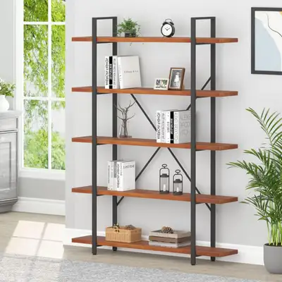 Solid Pine and Steel Bookshelves - New, View more