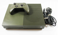 Green Xbox 1 with controllers