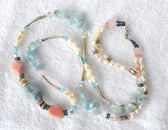PEARL, LARIMAR, QUARTZ and CRYSTAL NECKLACE in Jewellery & Watches in Ottawa