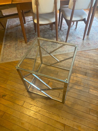Chrome & Glass Square Coffee/End Table