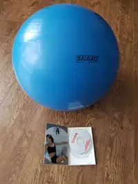 Exercise ball with 2 dvd workout video