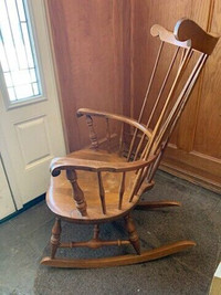 RARE Maple Windsor Rocking Chair by Nichols and Stone