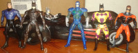 Batman 1997 Kenner, lot de 6 figurines + Batmobile. DcComics