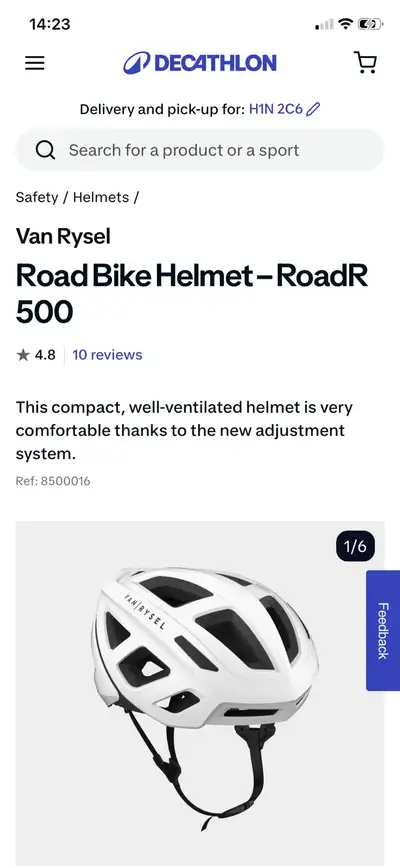 Decathlon Van Rysel Road Bike Helmet M Size, View more