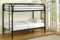 Black Metal Bunk Bed Twin over Twin **BRAND NEW FACTORY DIRECT**