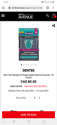 New. Dentek disposable dental guards. 2 packages.