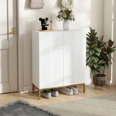 Narrow Shoe Storage Cabinet with Adjustable Shelves and Soft-Clo, View more