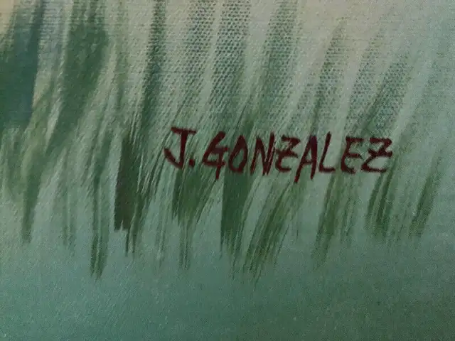 Huge vintage original oil painting on canvas signed J . Gonzalez in Arts & Collectibles in City of Montréal - Image 3
