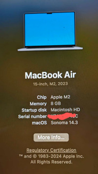 MacBook m2 15"