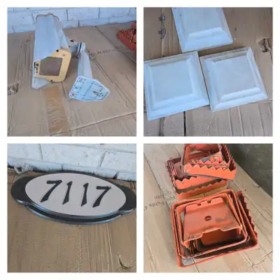 Faux caméra de sécurité  $15 / plaque civic $15  / 3 cap poteaux, View more