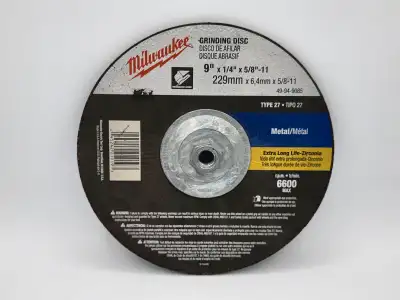 Milwaukee grinding disc 9" x 1/4" x 5/8"-11 49-94-9085 brand new, View more