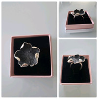3D Sterling Silver Flower ring, size 7
