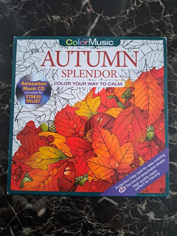 Autumn Splendor Adult Coloring Book with Music CD in Other in Oshawa / Durham Region - Image 2