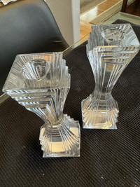 Modern crystal candle holders