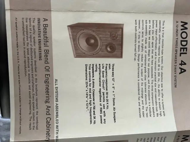 Avant Model 4A Speakers in Speakers in Mississauga / Peel Region - Image 6