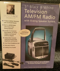 5" Black and White TV / AM FM Radio