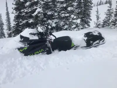 Very good shape, starts and runs excellent. New 165” x 3” track and rail. 4350km. Mostly mountain ri...