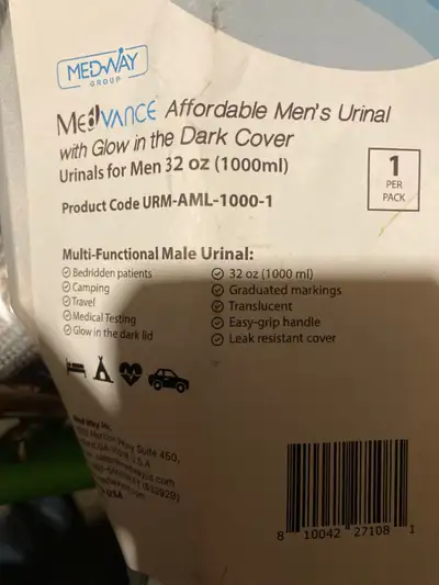 URINE CONTAINER WITH GLOW IN THE DARK COVER FOR SPECIFIC AIM, View more
