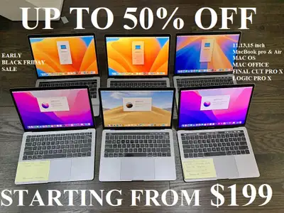 Apple MacBook Pro & MacBook AIR 50% OFF Deals, View more