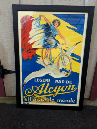 Authentic vintage Alcyon bicycle poster