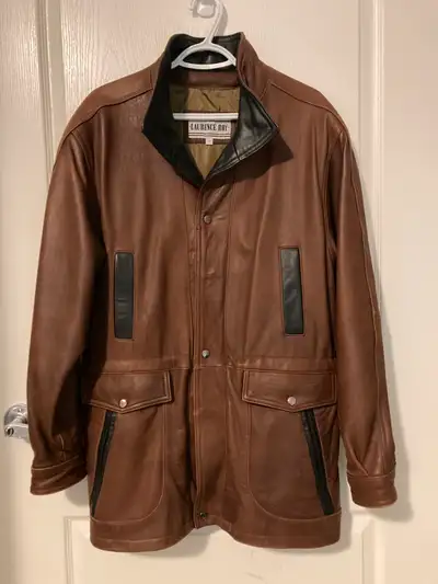 LIKE NEW – Vintage Men’s Leather Coat with Removable Vest, View more