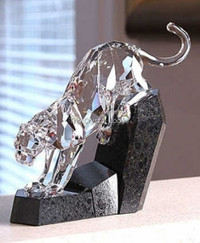 Swarovski Crystal Soulmates Panther Clear on Granite 874337