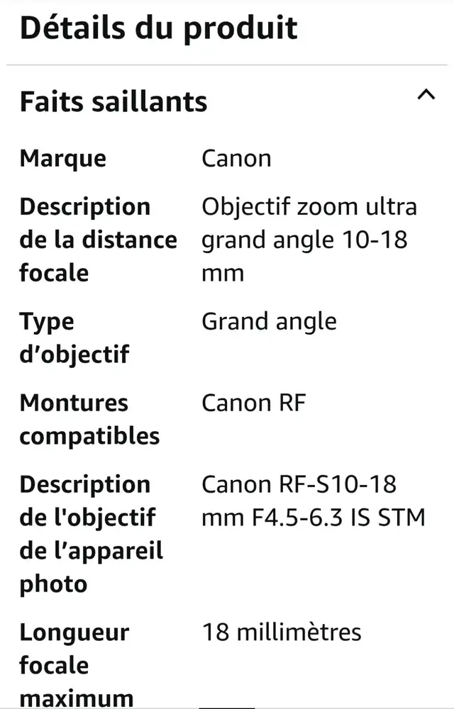 Lenses camera