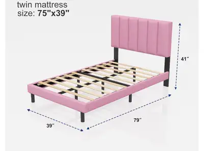 Pink Twin Platform Bed, View more