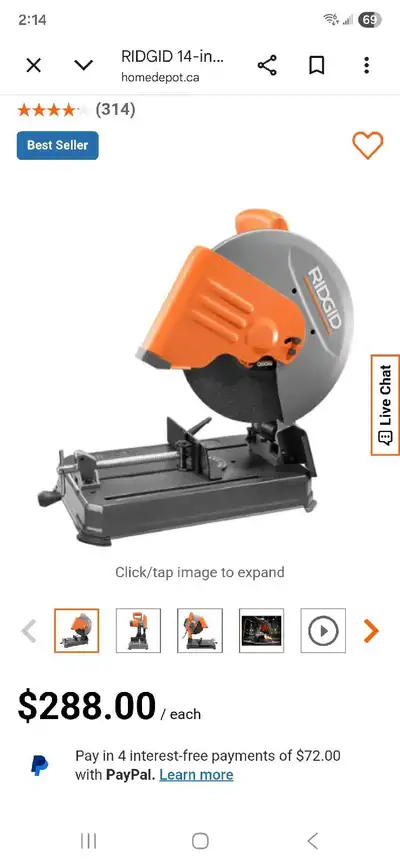 abrasive chop saw Rigid, View more