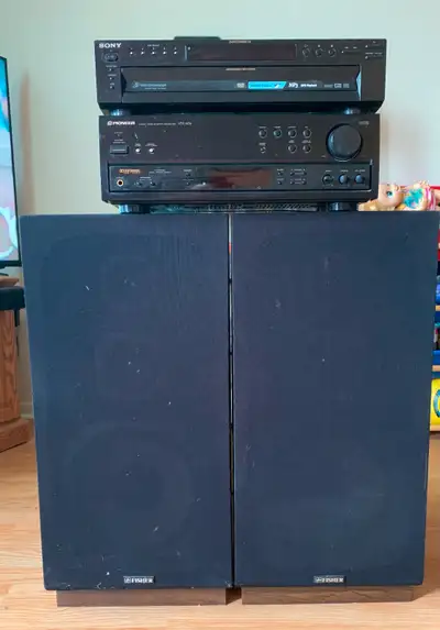 5 disc Sony cd / dvd player, Pioneer 230 watt amp, 60 watt Fisher 10 inch woofer speakers. $150 OBO