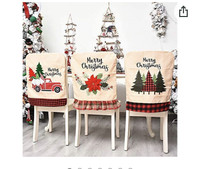 Christmas Back Chair Cover Set of 3 Pcs Dining Room Chair Covers