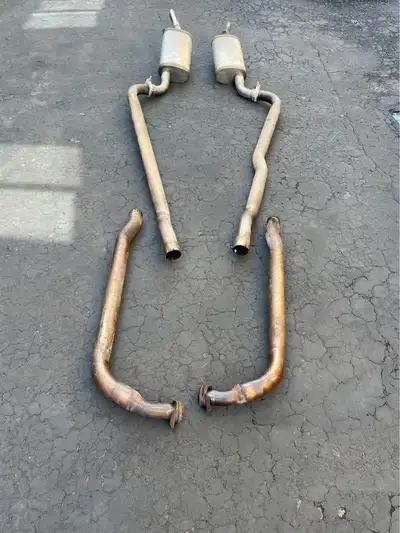 C2 corvette complete exhaust system from front to back.....3 inch stainless pipes....2 inch at the m...